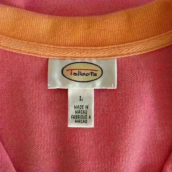Talbots shirt dress with collar pink orange size L - Picture 4 of 8